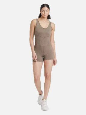 JoyLab Women's Seamless Brown Short Bodysuit.